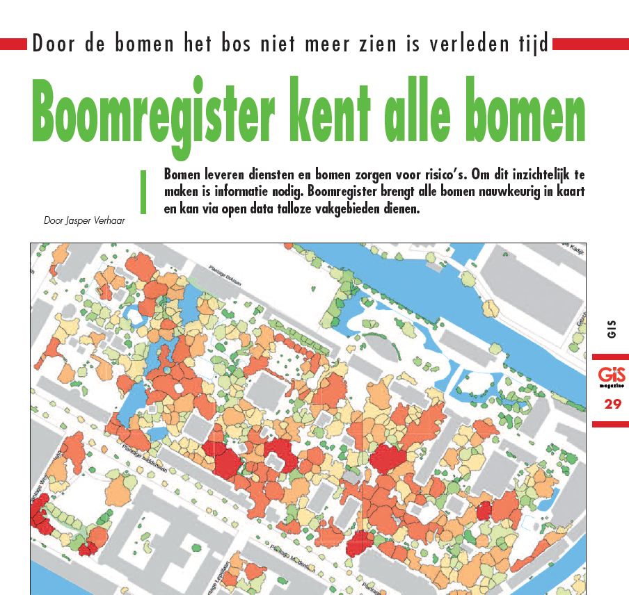 Boomregister in GIS Magazine